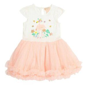 Gillian's Closet Toddler Girls Size 2 Flamingo Tutu Dress graphic front, glitter